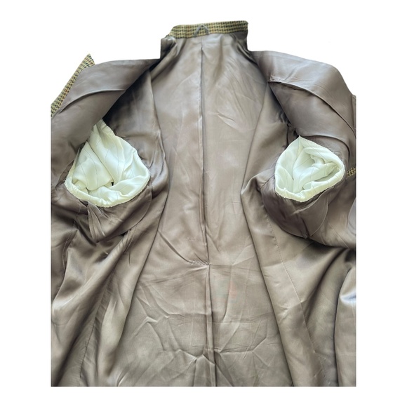 David G. Cotugno Mens 2 Button Silk Wool Blazer Jacket Beige Yellow Houndstooth - Picture 10 of 14